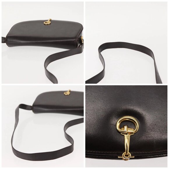 GUCCI Shoulder Bag Leather Brown gold Auth fm4925 - Picture 16 of 16